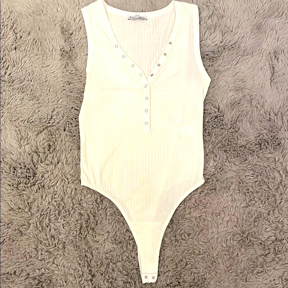 Dex White Sleeveless Bodysuit